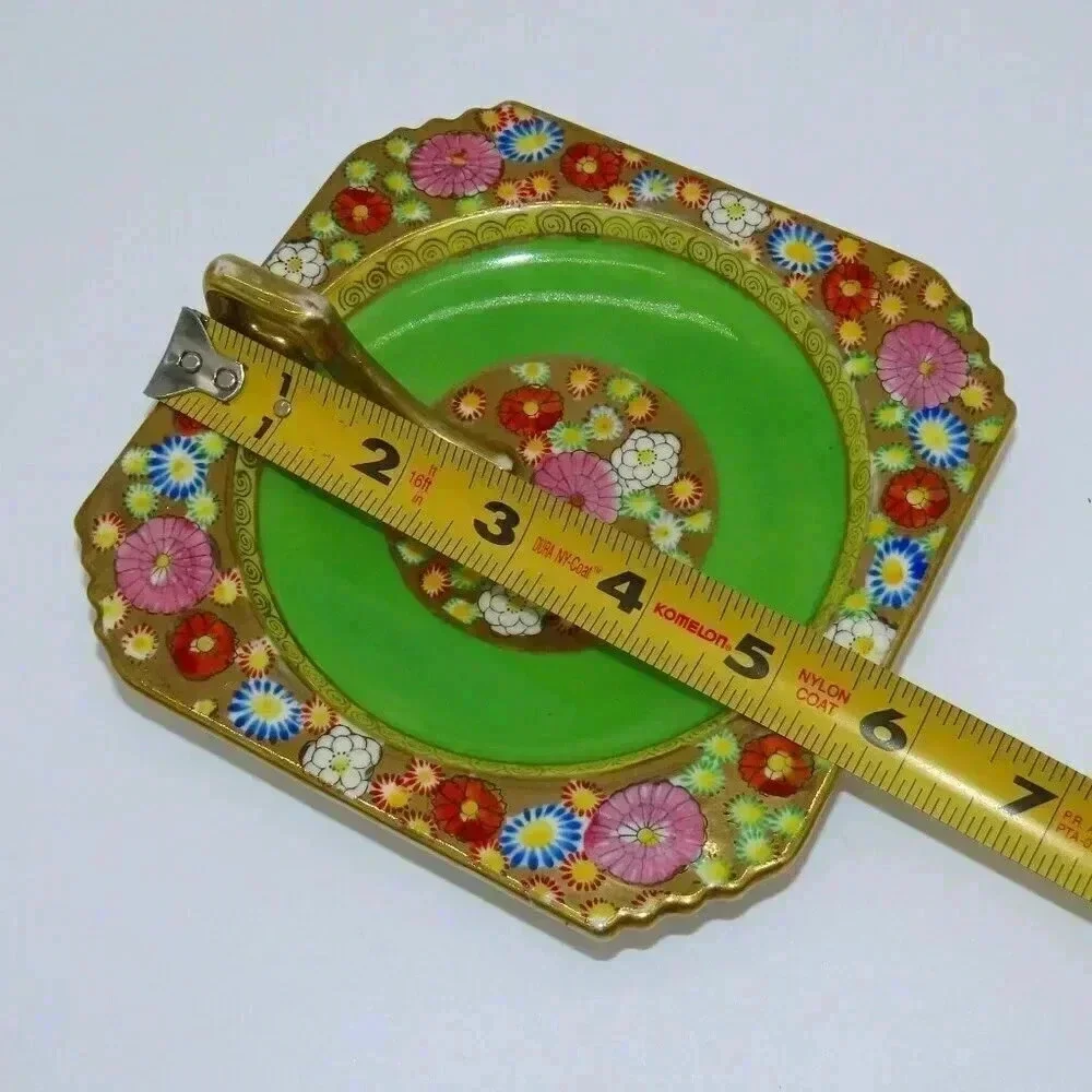Japanese Porcelain Lemon Dish with Handle Hand Painted in Japan Vintage